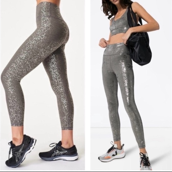 Sweaty Betty Goddess 7/8 Leggings in Grey Foil - Picture 1 of 6